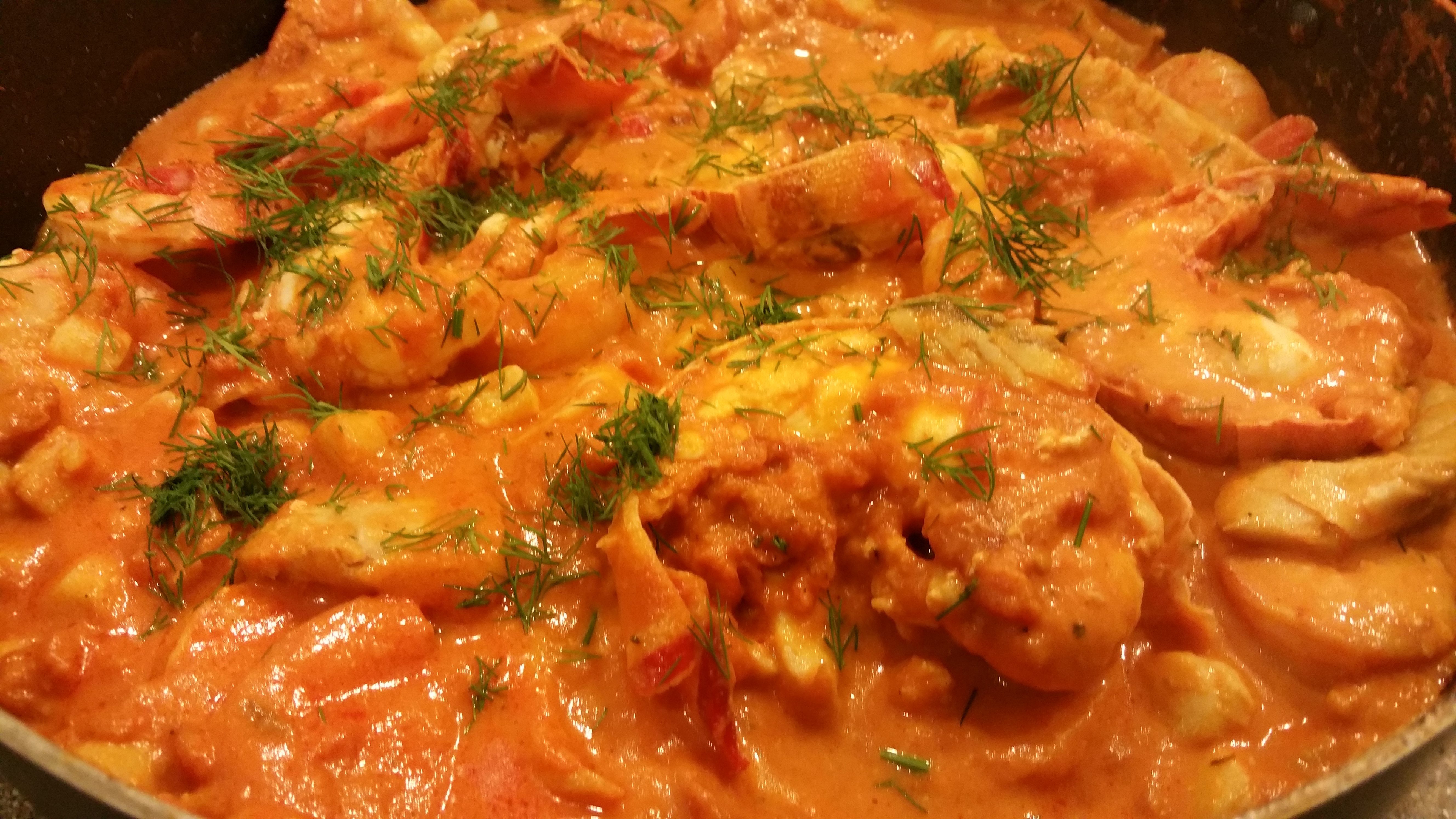 Easy seafood in Vodka Sauce