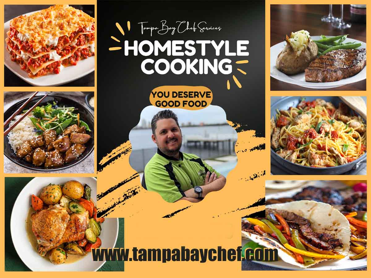 personal chef meal prep in home cooking service in Tampa, Clearwater and St. Pete.